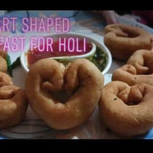 An amazing heart shaped breakfast for holi by vandana #*breakfastforholi#