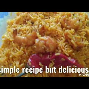 How I made yellow rice with shrimp simple recipe