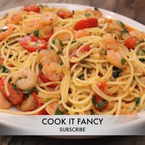 How to make spaghetti shrimp dinner.
