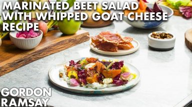 Gordon Ramsay's Marinated Beet Salad with Herbed Goat Cheese and Prosciutto Recipe