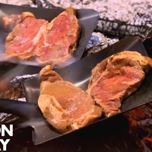 Gordon Ramsay Cooks Steak On A Shovel