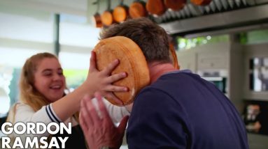 Gordon Ramsay Helps Matilda Cook A Giant Burger