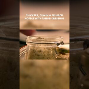 Chickpea, cumin & spinach koftas with tahini dressing